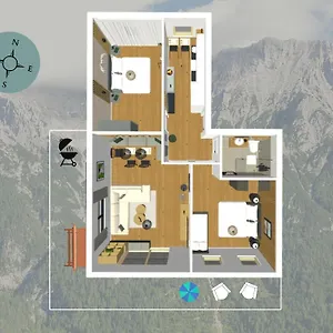  Apartment Karwendelsuite - 5 Sterne Mit Bestem Bergblick, Zentrumsnah & Ruhig Gelegen, Familienfreundlich